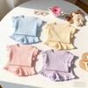 Summer Girls Ice Silk Sleeveless Vest And Shorts Set Stylish Two Piece Outfit For Toddler Baby Casual Wear