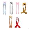 3 in 1 Animal Hat Gloves Scarf, Halloween Fancy Dress Winter Warm Soft Cosplay Photo Props Costume