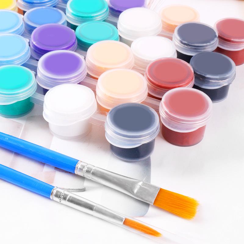 Children's 12-Color Acrylic Paint Set with 6-Piece Art Tools for Painting, Coloring, and Graffiti.