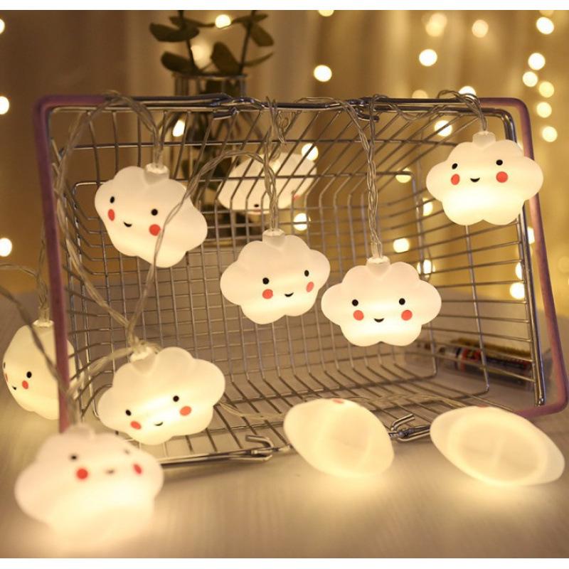 LED Smiling Cloud & Star String Lights for Children's Bedroom Decoration