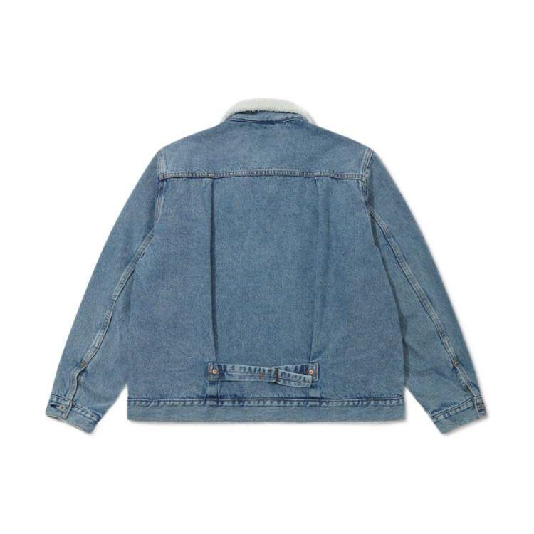 Levis Washed Vintage Single Button Collar Long Sleeve Denim Jacket Men Jackets Blue A4080-0000