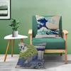 Vintage The Great Wave Katsushika Hokusai Office Cushion Pillowcase Car Cushion Cover45X45CM Lumbar Pillowcase Sofa Pillowcover