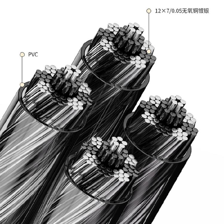 Advanced Coaxial Braided Silver Coated Cable High Conductivity Optimized for Accuracy Sound Equipment Connection