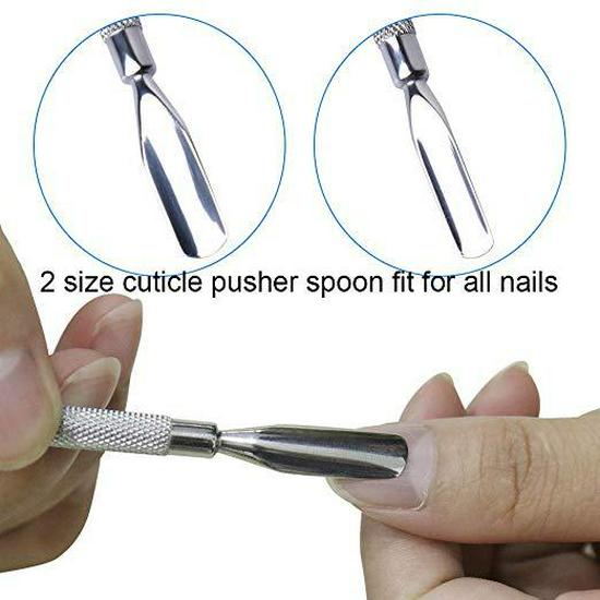 Dual-Ended Steel Nail Cuticle Pusher - Large & Small Heads
