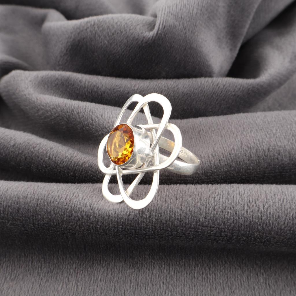 Citrine Gemstone Jewelry, 925 Sterling Silver Ring, Handmade Gorgeous Silver Ring, Designer Silver Ring For Thanksgiving Gift