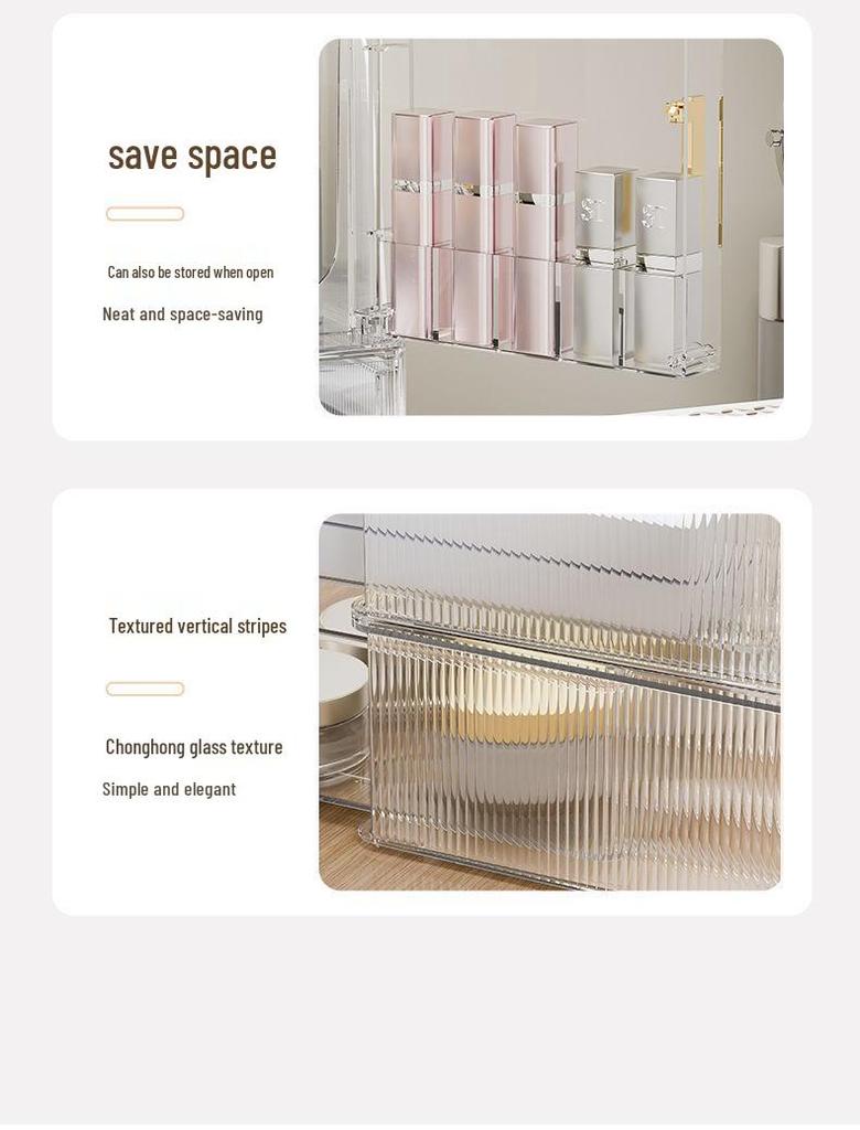 Schicke Transparente Kosmetik-Organizer-Box - Staubdichte Aufbewahrung für Hautpflege, Lippenstifte und Make-up
