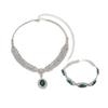 Luxury European Retro Crystal Zirconia Geometric Jewelry Set: Necklace, Earrings, Bracelet
