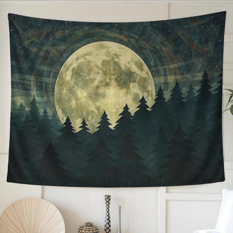 Forest Full Moon tapestry 75x100 чёрный