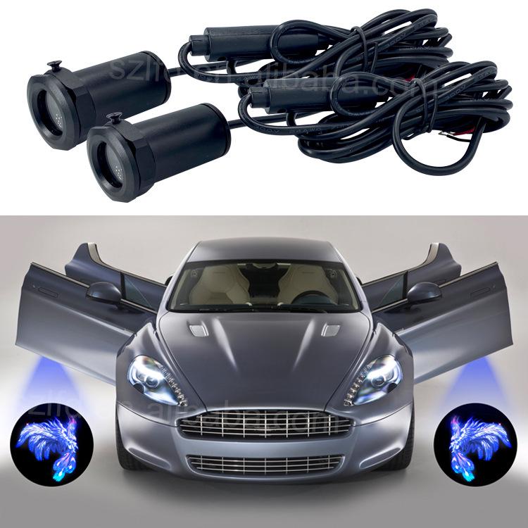 High-Power All-Metal Door Welcome Light for Cars and Motorcycles, 20-40 cm Projection Focal Length