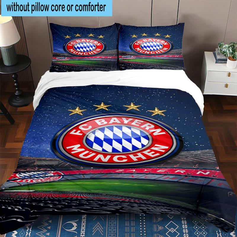 Set Biancheria da Letto Stampato FC Bayern München 3 Pezzi Copripiumino Chiusura Include 1 Copripiumino e 2 Federe Set Biancheria da Letto Decorazioni per la Casa Regali