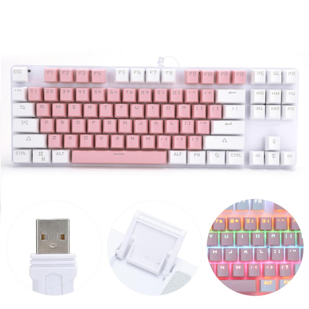 Keyboard Mechanical Gaming 87 Key Mixed Light Computer Supplies for Desktop Laptop 919