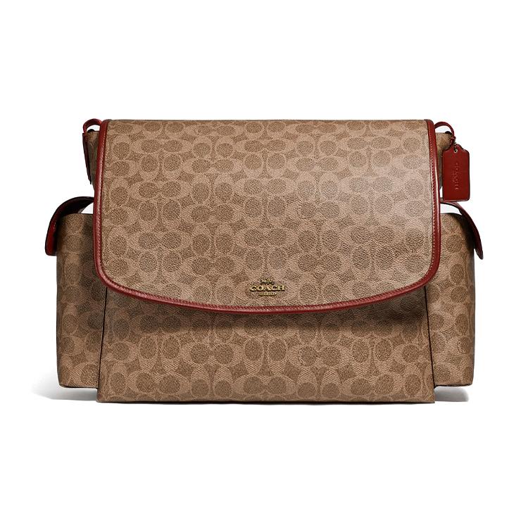 

New COACH Baby Coated Canvas With Calfskin Crossbody Bag Messenger Bag Shoulder Bag Women s Tan Rusty Monogram 99291-B4NQ4 35.1*14.0*29.5CM