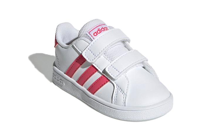 Adidas Neo GRAND COURT Low top Skateboard Shoes White Pink Infant And Toddler EF0115