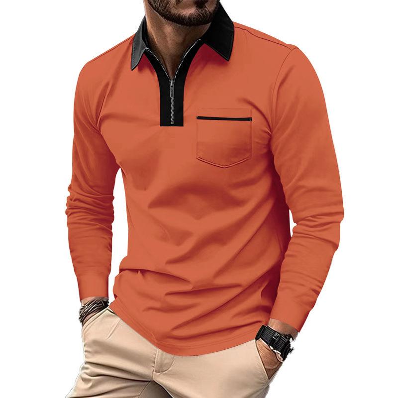 Modische Herren Langarm-Sweatshirts Poloshirts Half-Zip Slim-Fit Langarm-T-Shirts mit Kragen Herren Hoodies