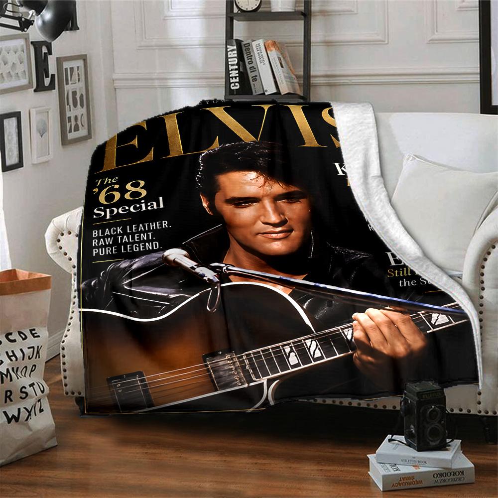 Elvis Returns Flannel Blanket Super Soft Warm Cozy Blanket for Sofa Bed Office Travel All‑Season Home Decor Gift