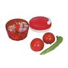 Picador de Legumes Vermelho de Corte Rápido Manual Grande Capacidade Fatiador de Legumes Lâminas Afiadas Protetor de Segurança Ferramenta Essencial para Cozinha