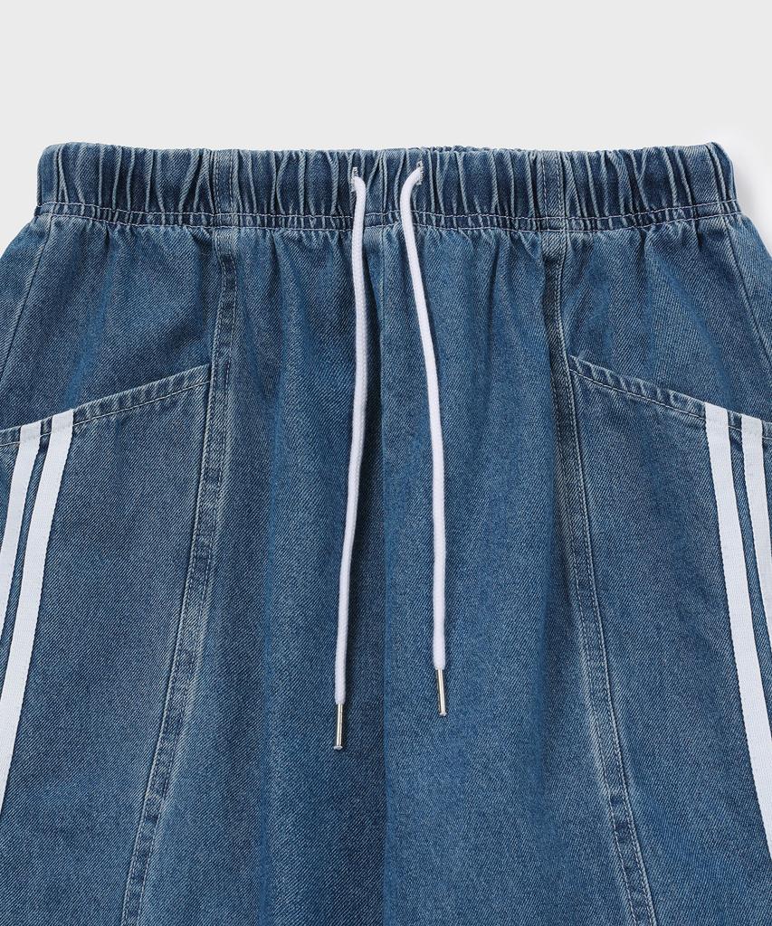 SLOW RECORD HOUSE Side Track Denim Pants_Medium Blue