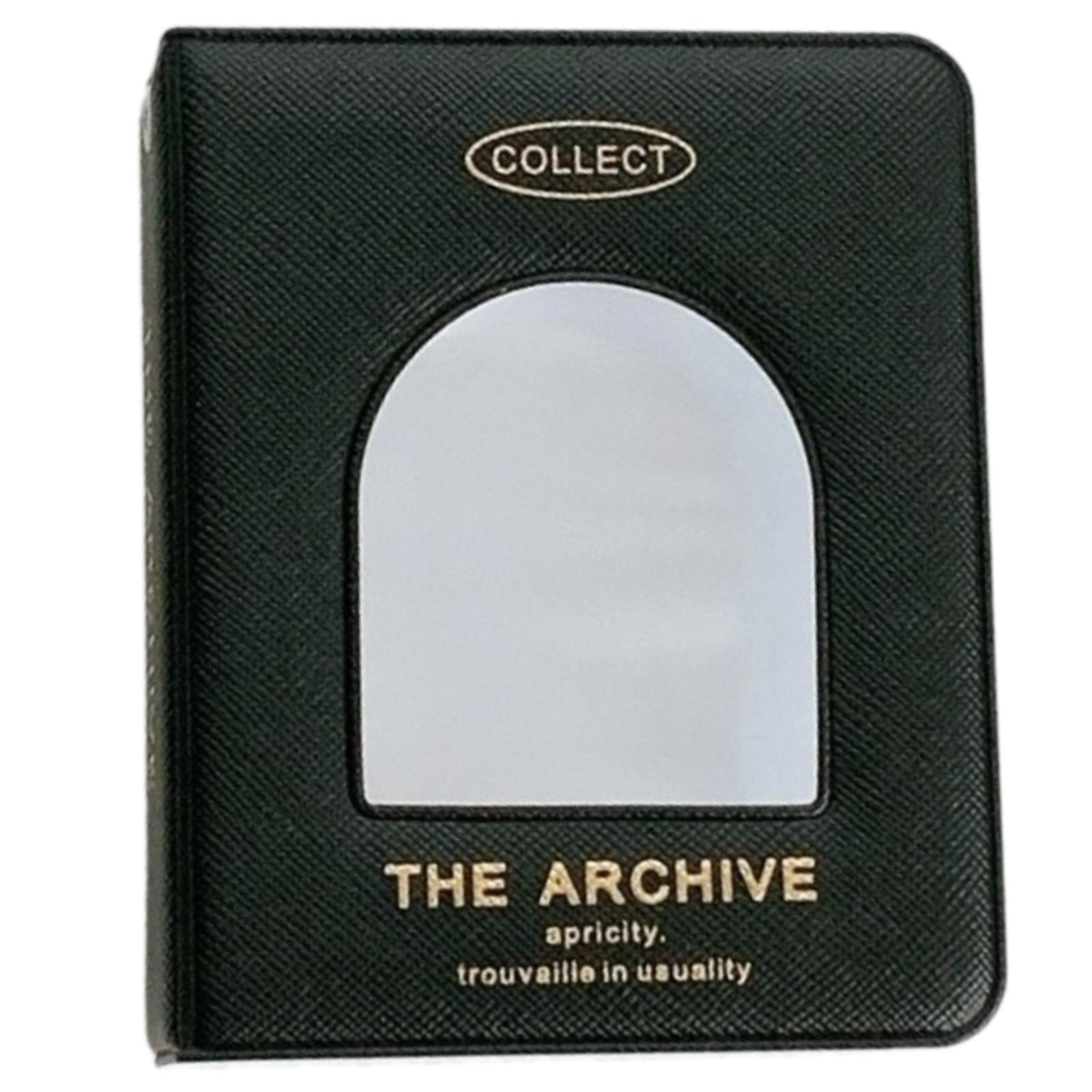 

Мини-альбом для карточек, коллекция из 40 карманов, фотоальбом для детей и взрослых, портативная фотопапка с прозрачными обложками чёрный