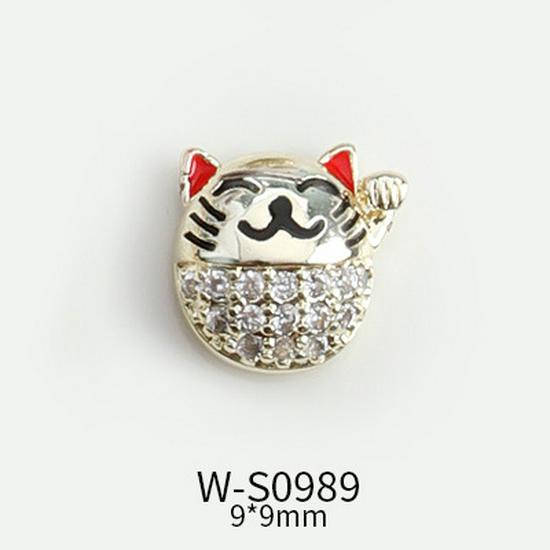 Festive Chinese Style Manicure: Lucky Bag Zirconia Ornaments with Golden Toad, Yuanbao, and Money Character Press-on Nails