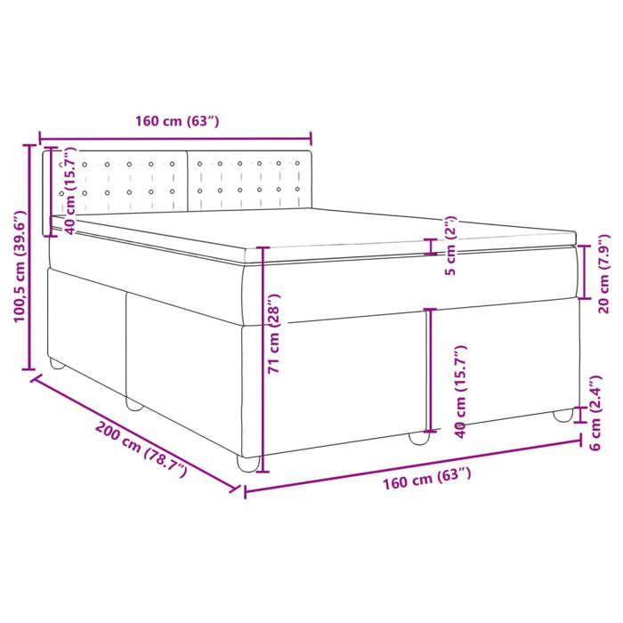 VidaXL Slatted Bed Base with Mattress Taupe 160x200 Cm Fabric 3289049