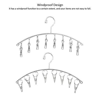 Clothes    8 Clips Stainless Steel Windproof Clothespins Clothes Drying Rack Clothes    for  Ing Socks  Clothes Cloth Diap S Bras Towel Un