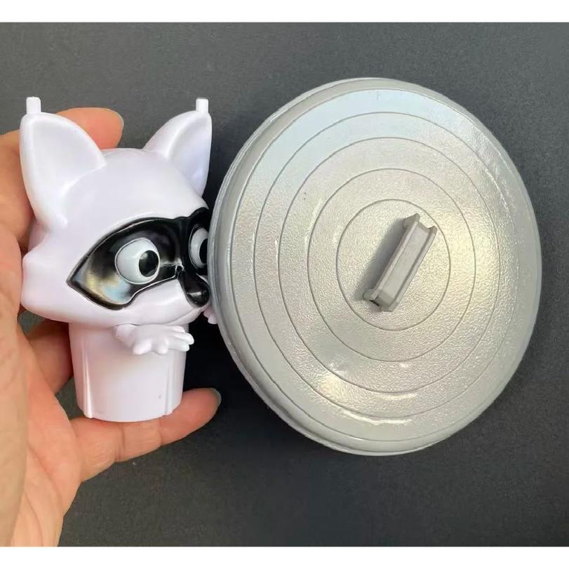 Cute Raccoon Toilet Paper Holder Playful Bathroom Decor With Trash Can Lid Cover Unique Gift Idea Funny Home Accessory