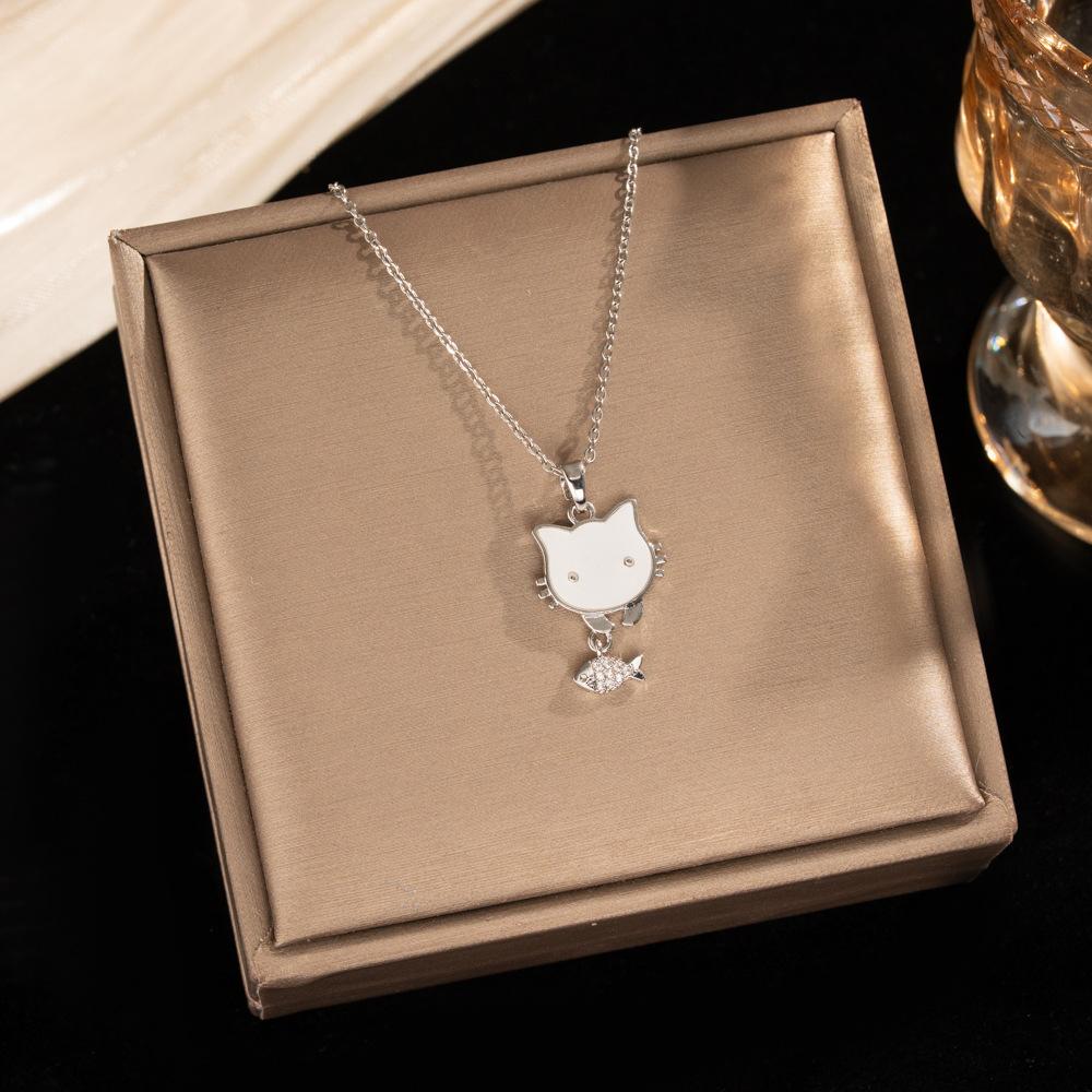 Light Luxury Zircon Full Diamond Choker Necklace Titanium Steel Versatile Minimalist Accessories for Women