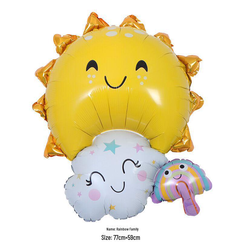 Rainbow Parachute Hot Air Balloon Birthday Decoration Foil Balloons