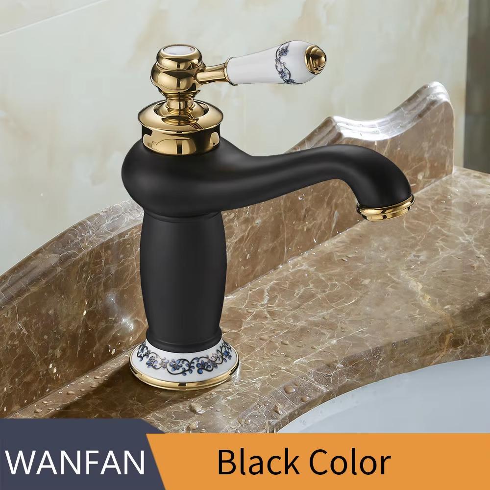 Basin Faucet Mixer Tap Single Handle Free Swivel Bathroom Hot Cold Water Single Hole Antique Brass Modern Ceramic Valve Core