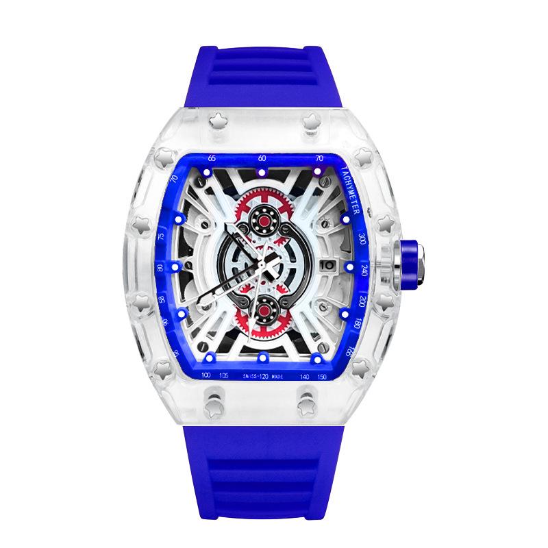ZIDO Men s Casual Luxury Automatic Quartz Skeleton Luminous Waterproof Barrel Watch No Gift Box