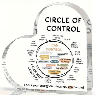 Kontrollcirkel-skylt för medvetenhet om mental hälsa - Fokusera energin på det du kan kontrollera, ingen elektricitet behövs Skrivbords- och bordsdekoration, Inspirerande Pa