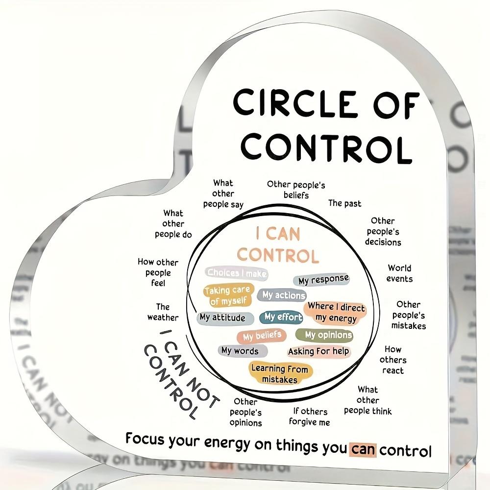 

Circle of Control Sign for Mental Health Awareness - Focus Energy on What You Can Control, No Electricity Needed Desk & Table Decor, Inspirational Pa 10*10cm