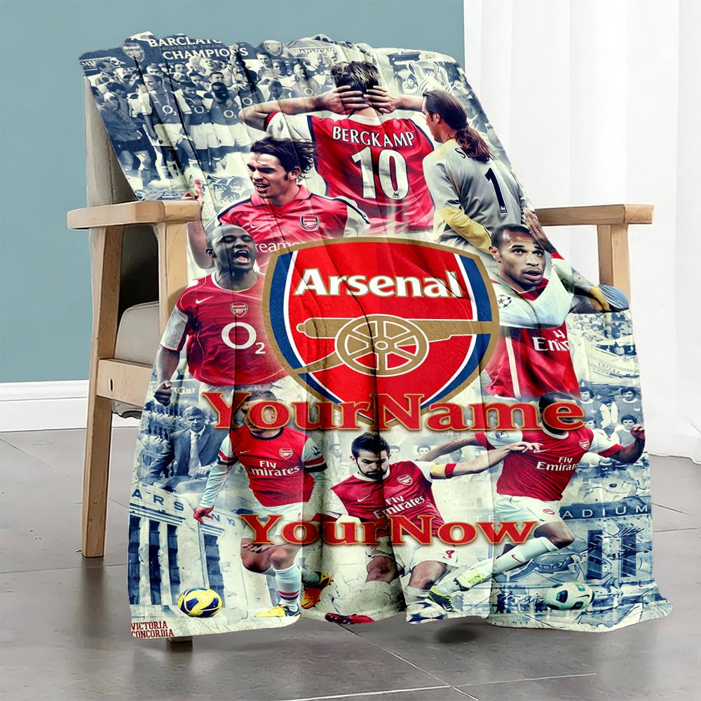 Arsenal Personalized Text Blanket Throw Personalized Blanket Soft & Cozy Throw For Livingroom Office Chair Chair Bed Four Seasons Multipurpose