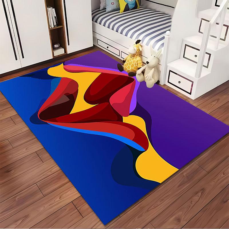 Abstract Colorful Wave Design suitable as a non-slip mat for the living room or bedroom sofa