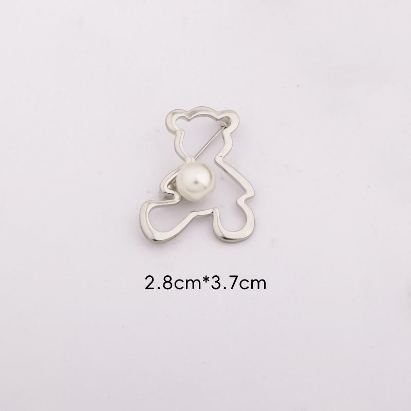 Golden Openwork Animal Brooch Pin - Fox, Deer, Cat, Pearl Teddy Bear Design Classic Fashion Accessory