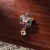 Fashion Personalized Chinese Style Lion Wake Pin Full of Rhinestones Cute Bell Chest Flower Fashion Accessories