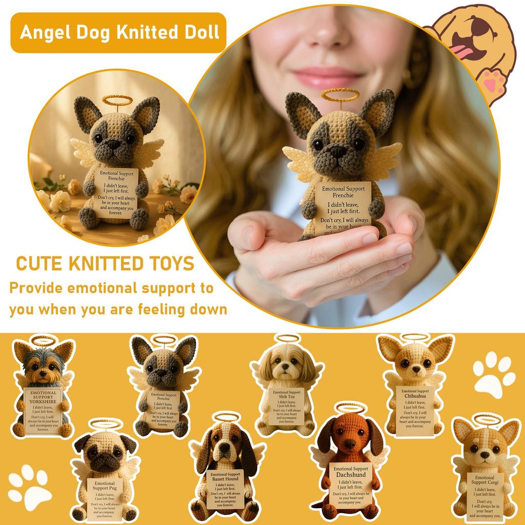 Hand Knitted Dog Diy Cute Wool Doll, Hand Knitted Puppy Diy Woolen Doll, Positive Puppy Knitted Doll