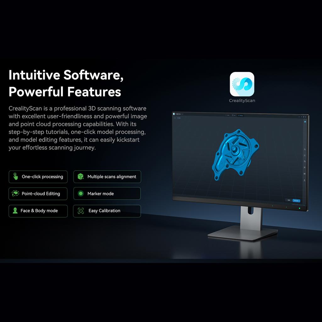 Creality 3D Scanner Otter for 3D Printing Reverse Engineering Handheld Scanner with 0.02mm Accuracy