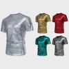 Men's Shiny Stage Style Short Sleeve Round Neck T-Shirt