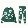 Set Felpa Streetwear Donna Stampa Kapok Vestibilità Larga Manica Lunga Outfit Casual