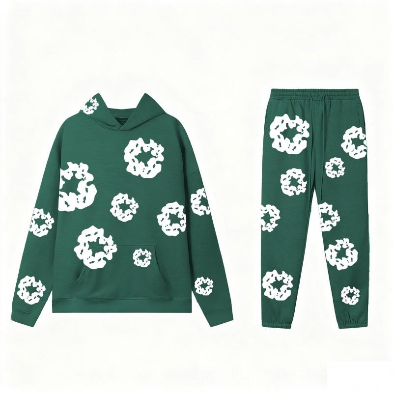 Set Felpa Streetwear Donna Stampa Kapok Vestibilità Larga Manica Lunga Outfit Casual