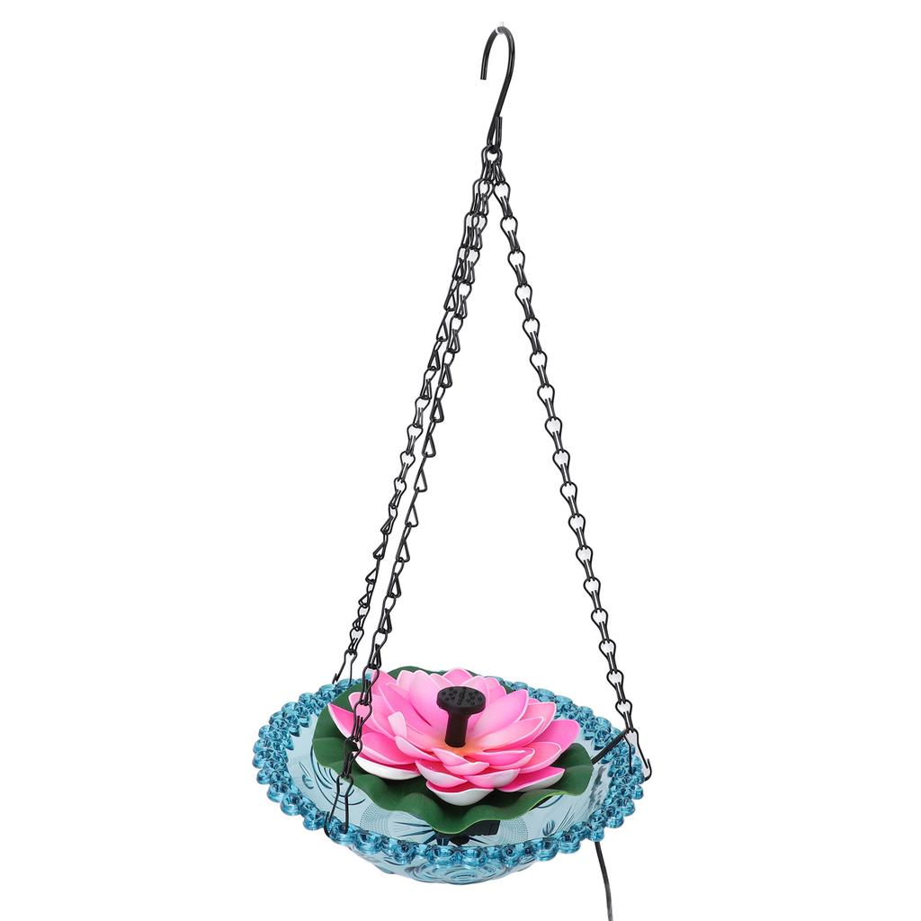 Hanging Bird Bath with Solar Fountain Pump Multi Functional Basin Solar Powered Water Fountain Pump
