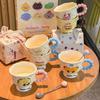 Cute cake goblet high value birthday gift ceramic mug girls coffee water cup gift box