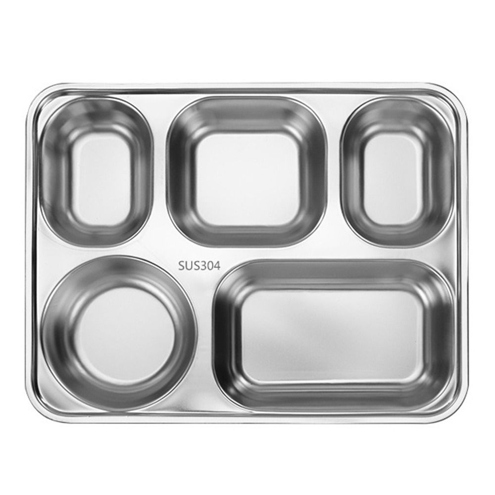 Vaisselle de cantine Assiettes compartimentées Assiette compartimentée en acier inoxydable Nouveau plateau de dîner