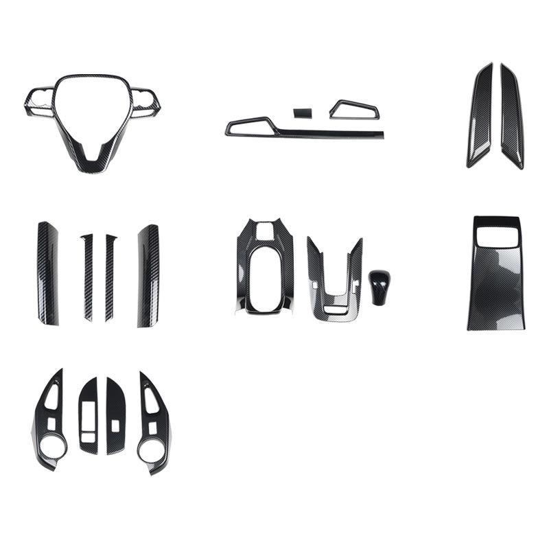 Kompatible Rui Fang Kohlefaser Innenaufkleber - Mittelkonsole & Holzoptik Deko