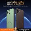For iPhone 16e Case Compatible with MagSafe Leather Coated TPU+PC Phone Cover