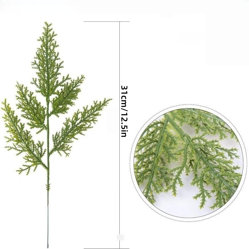 

20/30pcs Christmas Decorative Flowers Artificial Pine Branches Fake Green Plant Pine Leaf Picks DIY Wreath Crafts 20PCS