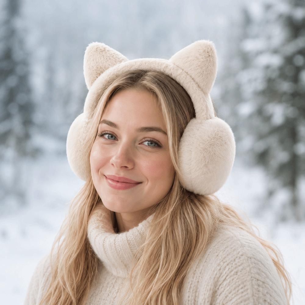 Foldable Cat Ear Muffs Anti-freeze Ear Covers Cute Windproof Earmuffs winter