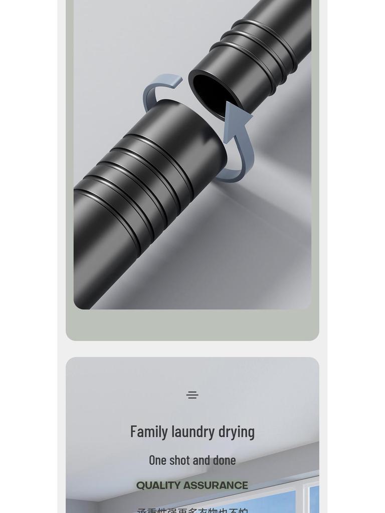 Retractable Stainless Steel Clothesline & Shower Curtain Rod Combo for Balcony and Bathroom