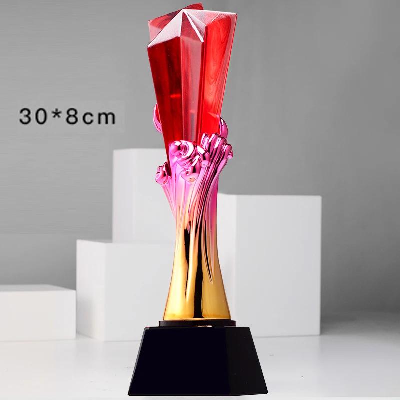 

Customized Resin Crystal Trophy, Engraved Upscale, Annual Meeting Outstanding Employee Award Home Decoration, Creative, New, 1Pc